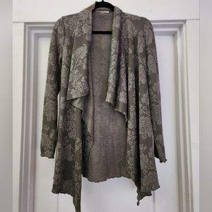 Knox Rose Olive Green Floral Cardigan (M)